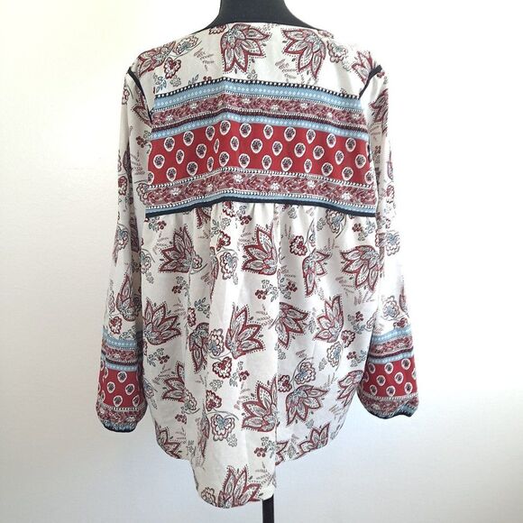 Sanctuary Belle Boho Peasant Deep V Long Sleeve Floral Top Blouse - Picture 3 of 6